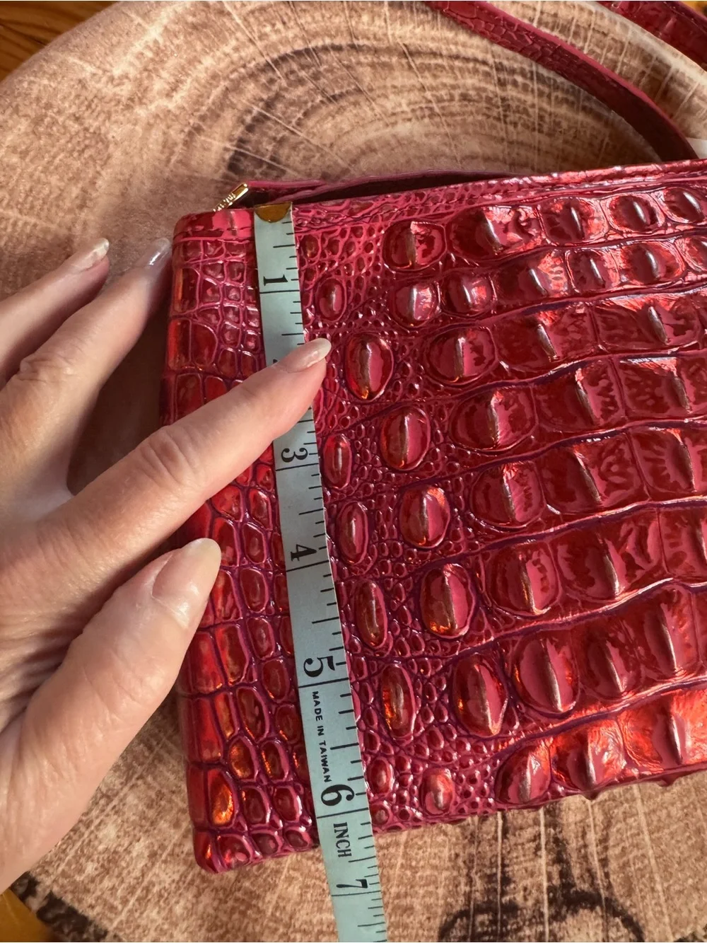 NWT Brahmin Red Dragon Lorelai - Croc-Embossed Mini Top-Handle Bag
